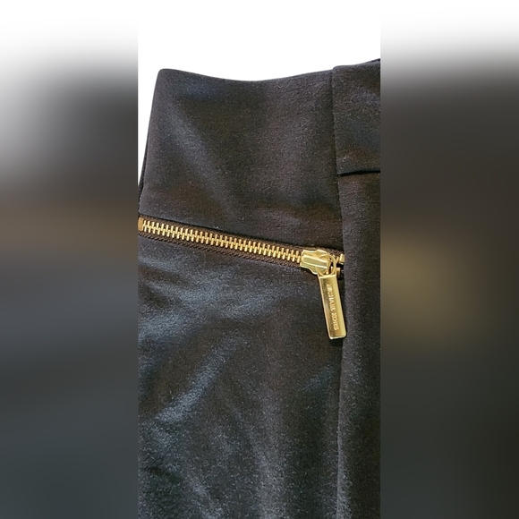 Michael Kors Black Pencil Skirt with Gold Zipper Accents. - Picture 5 of 8
